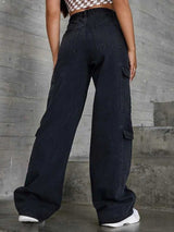 high-quality cargo denim pants