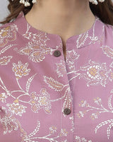 Women's Floral Print Rayon A-Line Kurta