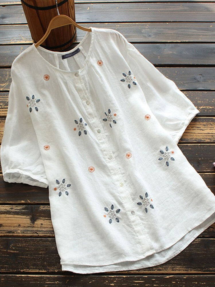 White Long Top-Tunic With Embroidery Work For Women