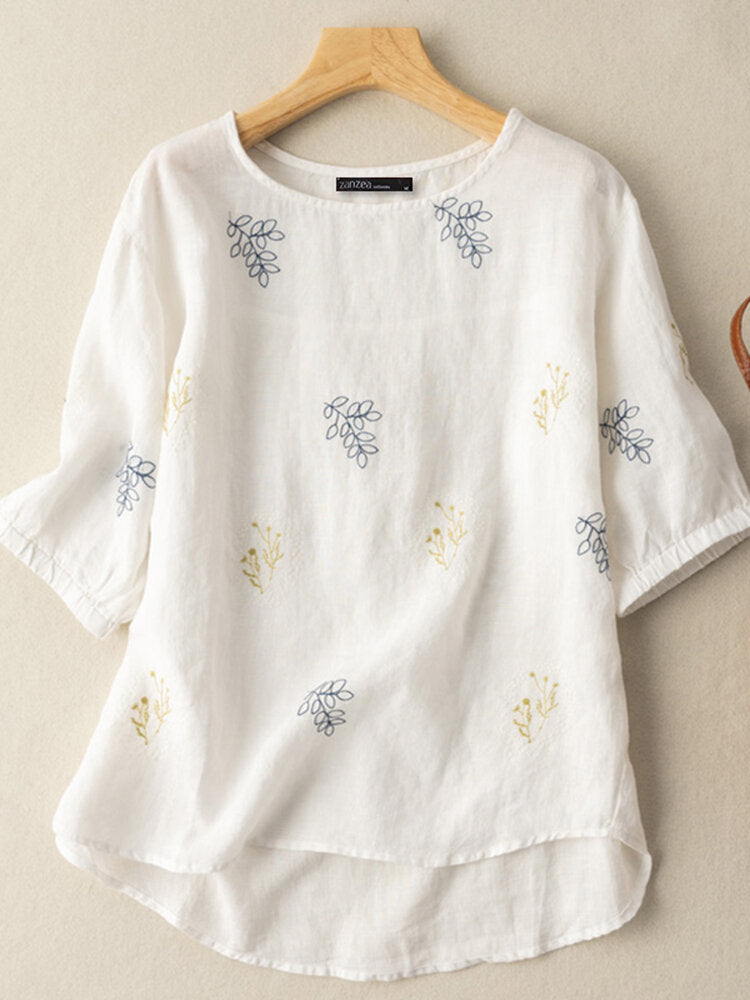 White Long Top-Tunic With Embroidery Work For Women