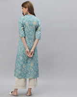 Women's Floral Print cotton A-Line Kurta