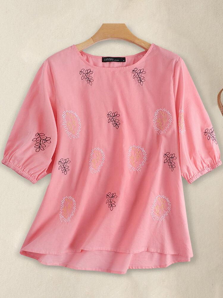 Pink Long Top-Tunic With Embroidery Work For Women