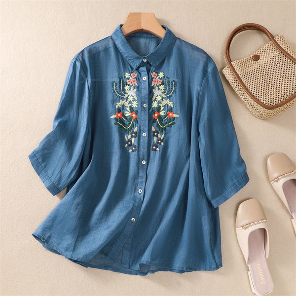 Blossom Embroidered Tunic Top